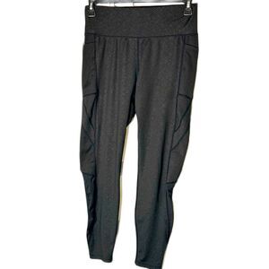 LA IMAGE Black Herringbone Activewear Leggings Pockets Size L Style‎ 20XY072805